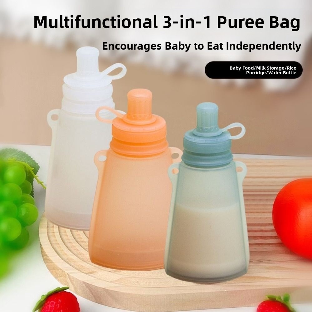 Baby Food Reusable Pouches - BPA İçermeyen Silikon Bebek Maması Poşeti