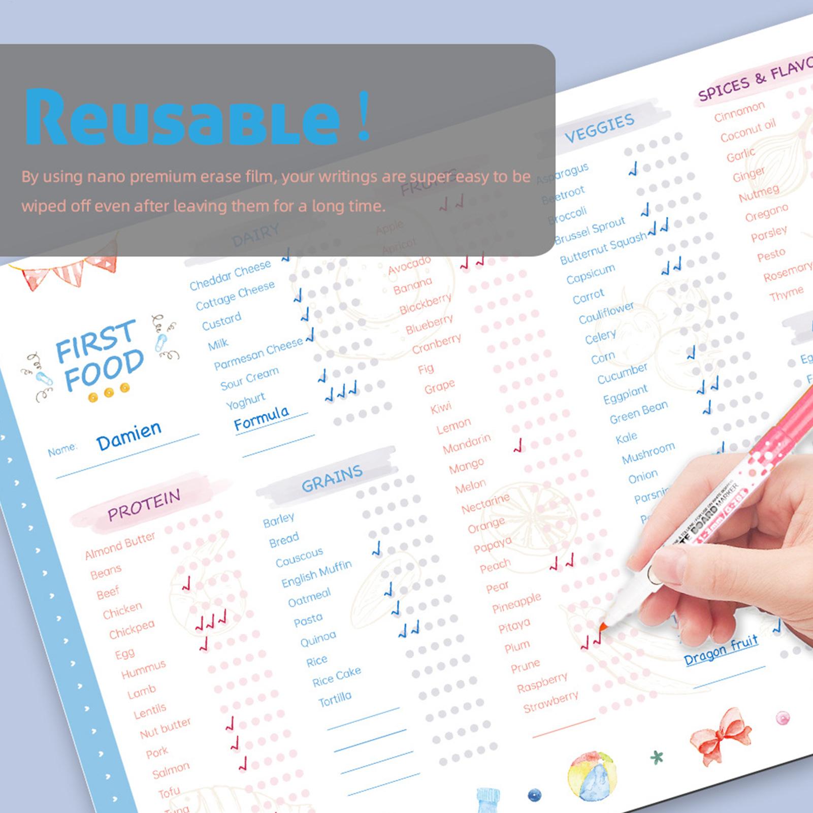 Baby Food Chart - Bebek İlk Yiyecekleri Kontrol Listesi Manyetik