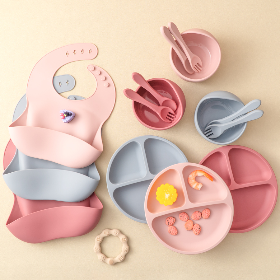 Baby Food Chart - 5 adet bebek silikon besleme seti