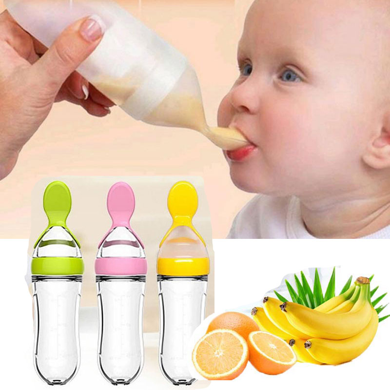Baby Food Dispensing Spoon - Sıcak Satış Bebek Besleme Silikon Şişesi