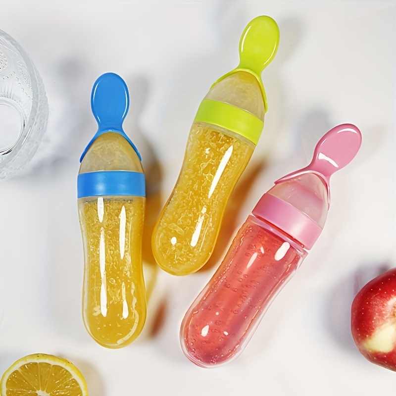 Baby Food Dispensing Spoon - Kaşıklı Bebek Besleme Silikon Şişesi, 3oz