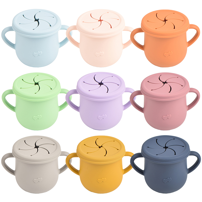 Snack Cup Toddler - Bebek Silikon Besleme Bardak Taşınabilir Drinkware