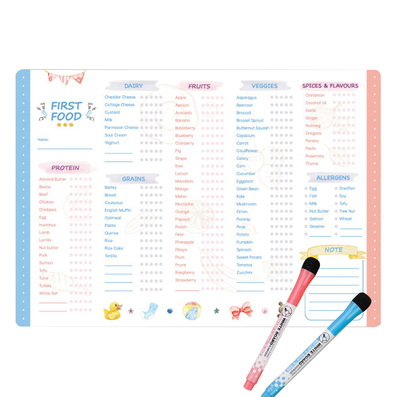 Baby Food Chart - İlk Gıdalar Tablosu Manyetik Bebek İlk