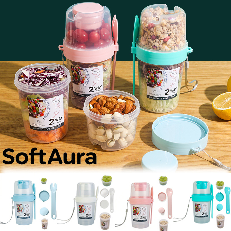 Baby Food Thermos - SoftAura Taşınabilir Kahvaltılık Bardaklar Salata Kabı
