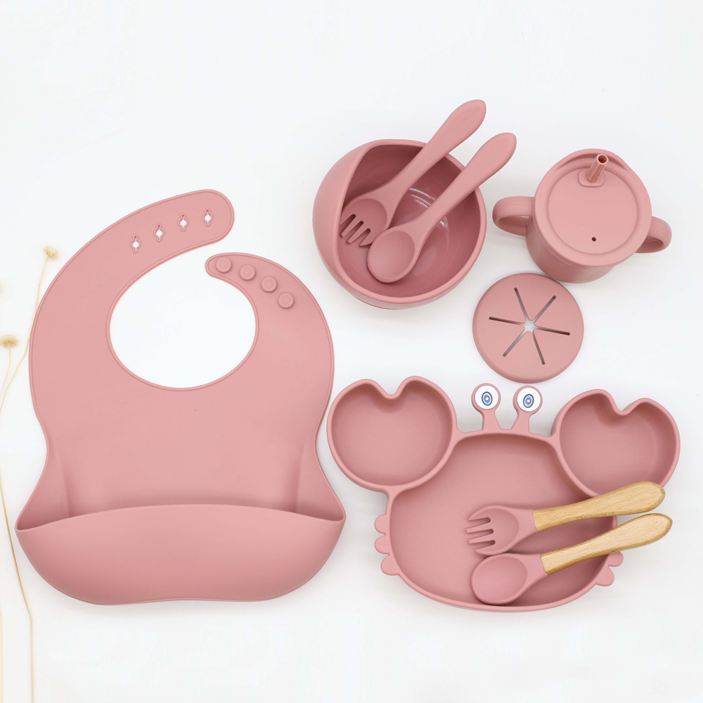 Snack Cup Toddler - 9 adet karikatür yengeç tabak ve