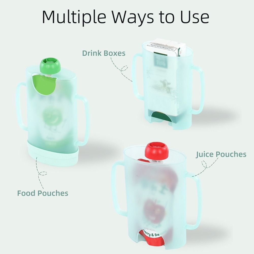 Baby Food Reusable Pouches - Plastik Sıkıştırmalı Kese Tutucu Sıkışmaz Yeniden